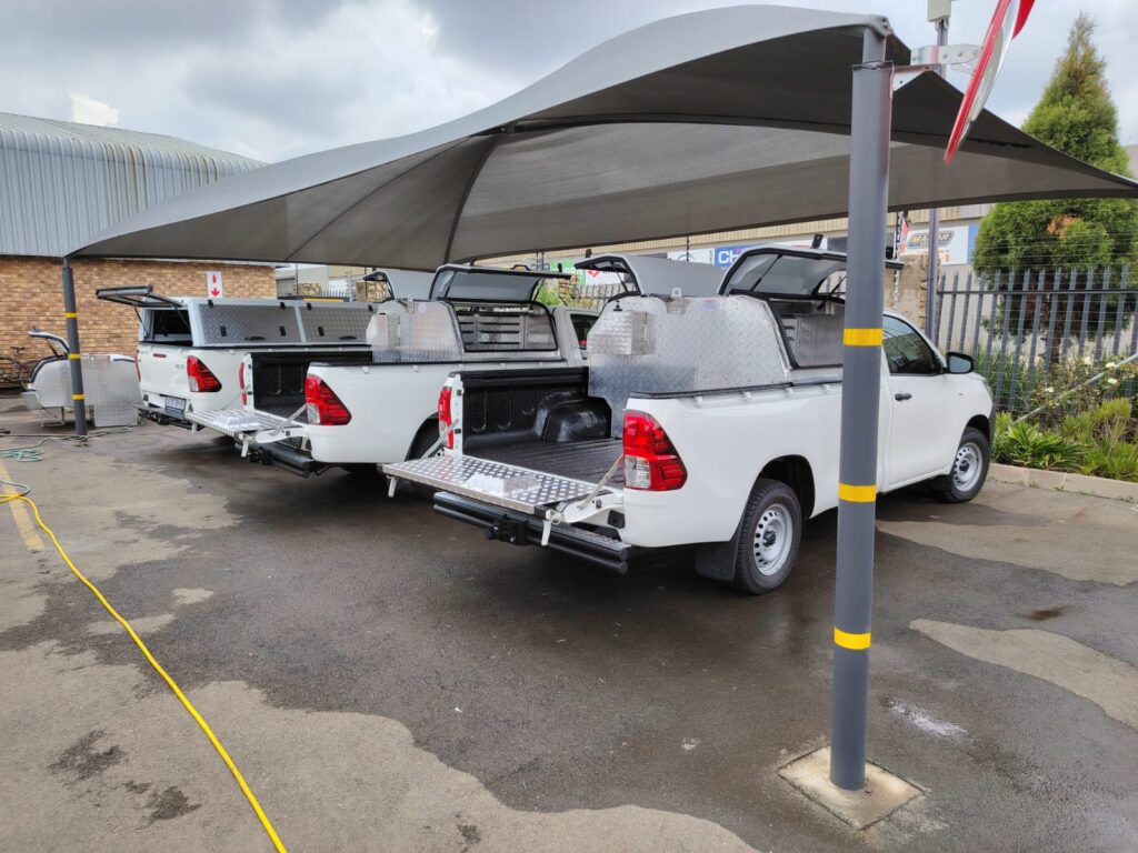 x3 Toyota Bakkies Canopy fitments done by Taurus Fitment Centre