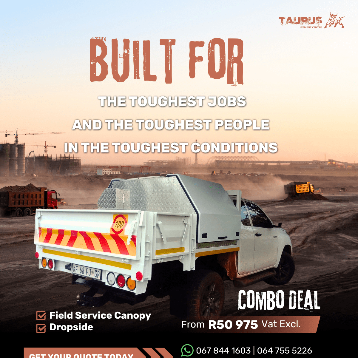 Dropside & Field Service Canopy Combo Deal