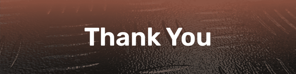 aluminium texture background with the words thank you